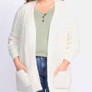 Elegant White Knit Cardigan
